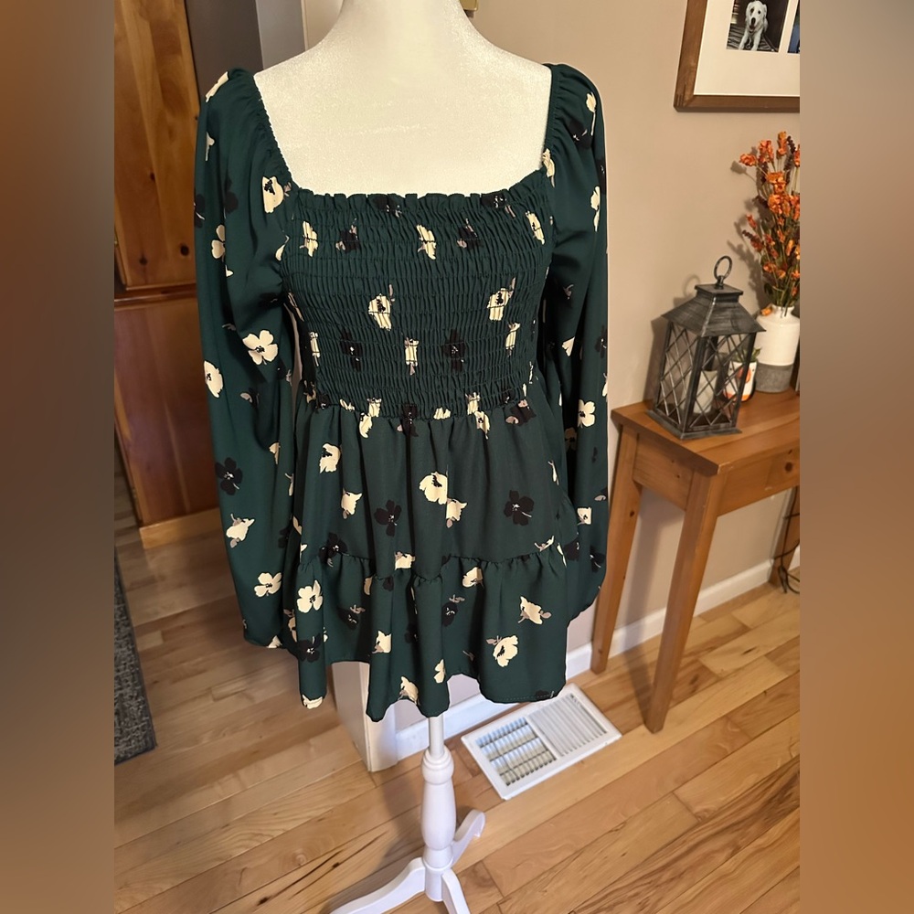 Floral Green Blouse